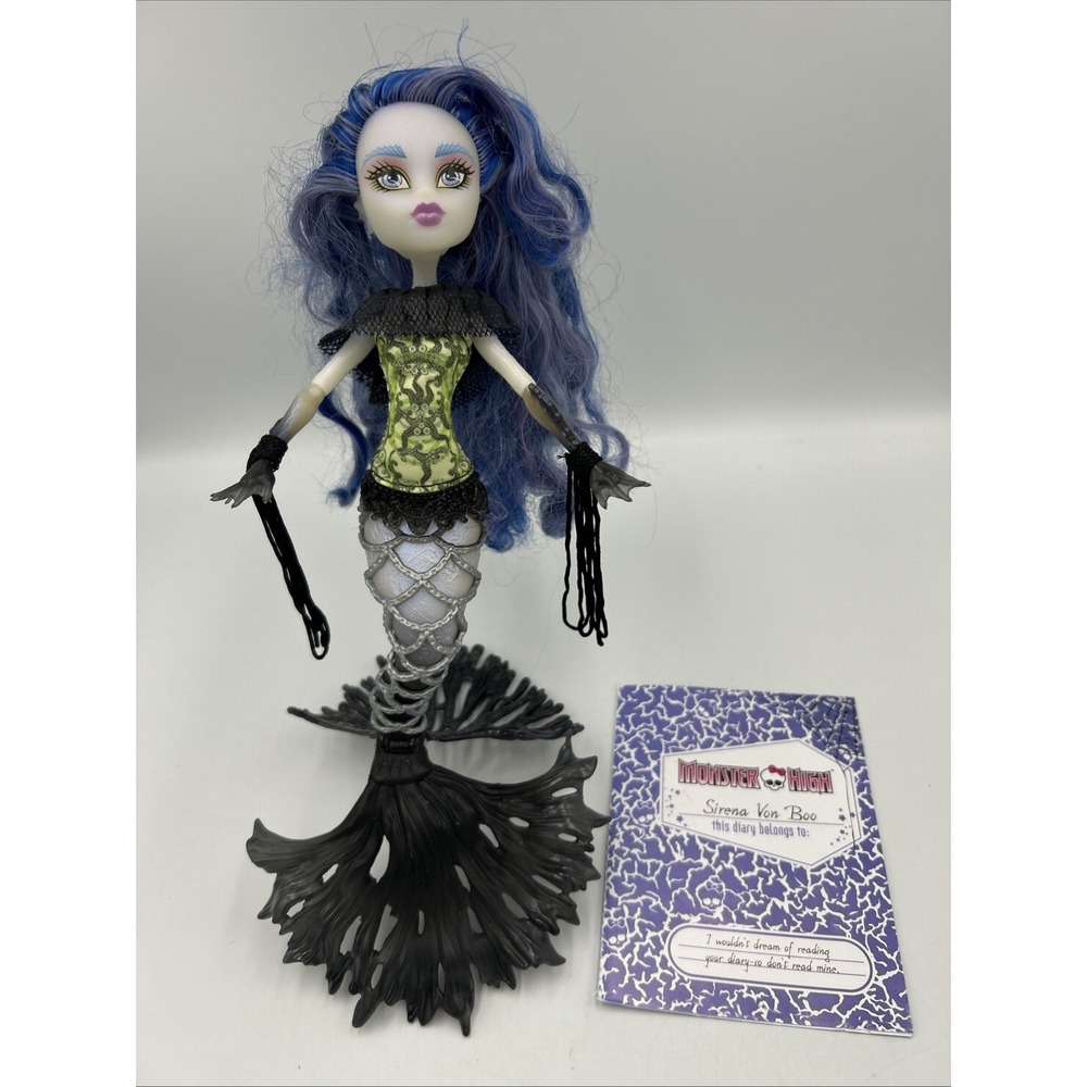 Monster High Doll Sirena Von Boo Freaky Fusion 2013 Mattel With Diary